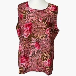 BFA Classics Vintage Rose Floral and Animal Print Tank Top